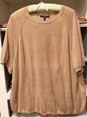 Banana Republic Camel Knit Short-Sleeve Sweater